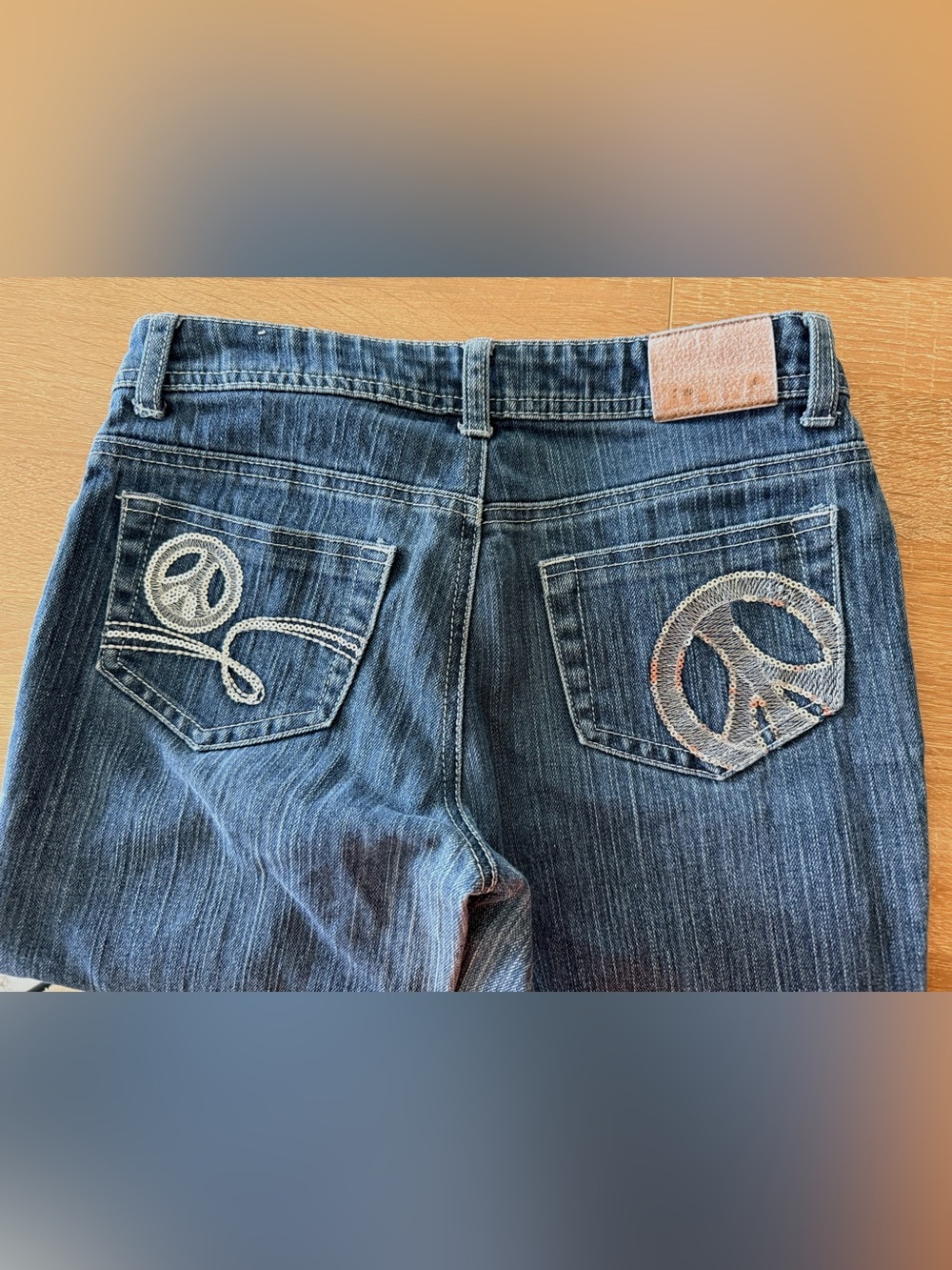 Justice Blue Denim Jeans with Sequin Pocket Design girls size 12